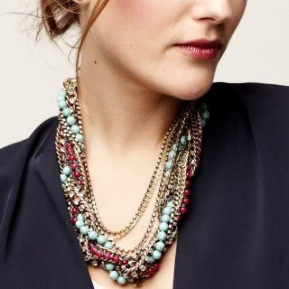 Stella & Dot | Vivid Bamboleo Rhinestone+Handwoven Cupchain Statement Ne… - Picture 7 of 16